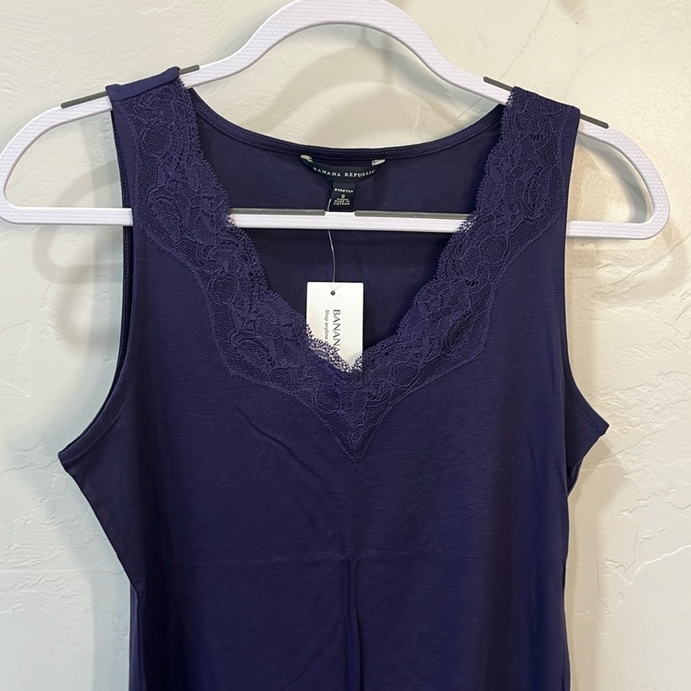 NWT Banana Republic Lace Trim Sleeveless Top